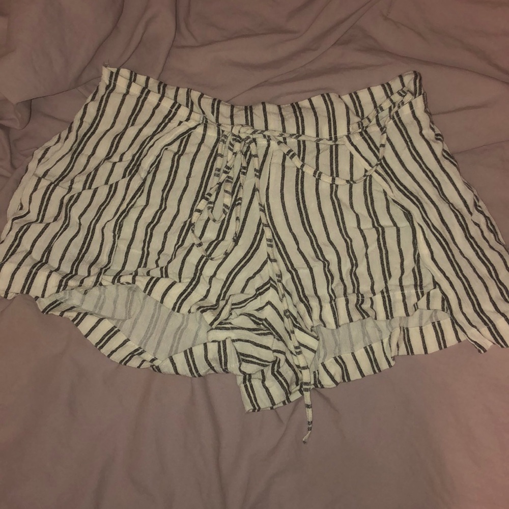 black and white shorts